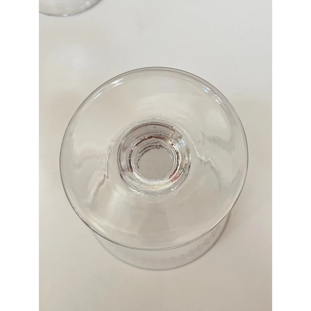 Vintage Etched Glass Coupe Champagne Glasses Set of 4 Clear Pedestal Stem